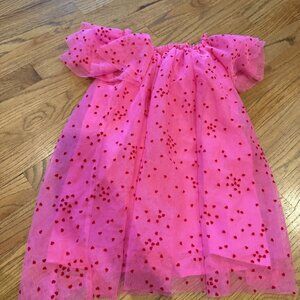 CAT & JACK GIRLS HOT PINK HEART PARTY DRESS 5T SUPER CUTE